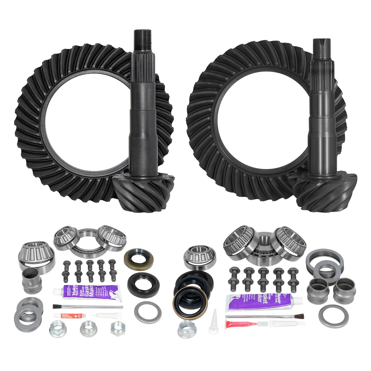 Yukon Gear & Axle Ring & Pinion Gear Kit Package Front & Rear with Install Kits - Toyota 8"/8"IFS - YGKT006-456-3