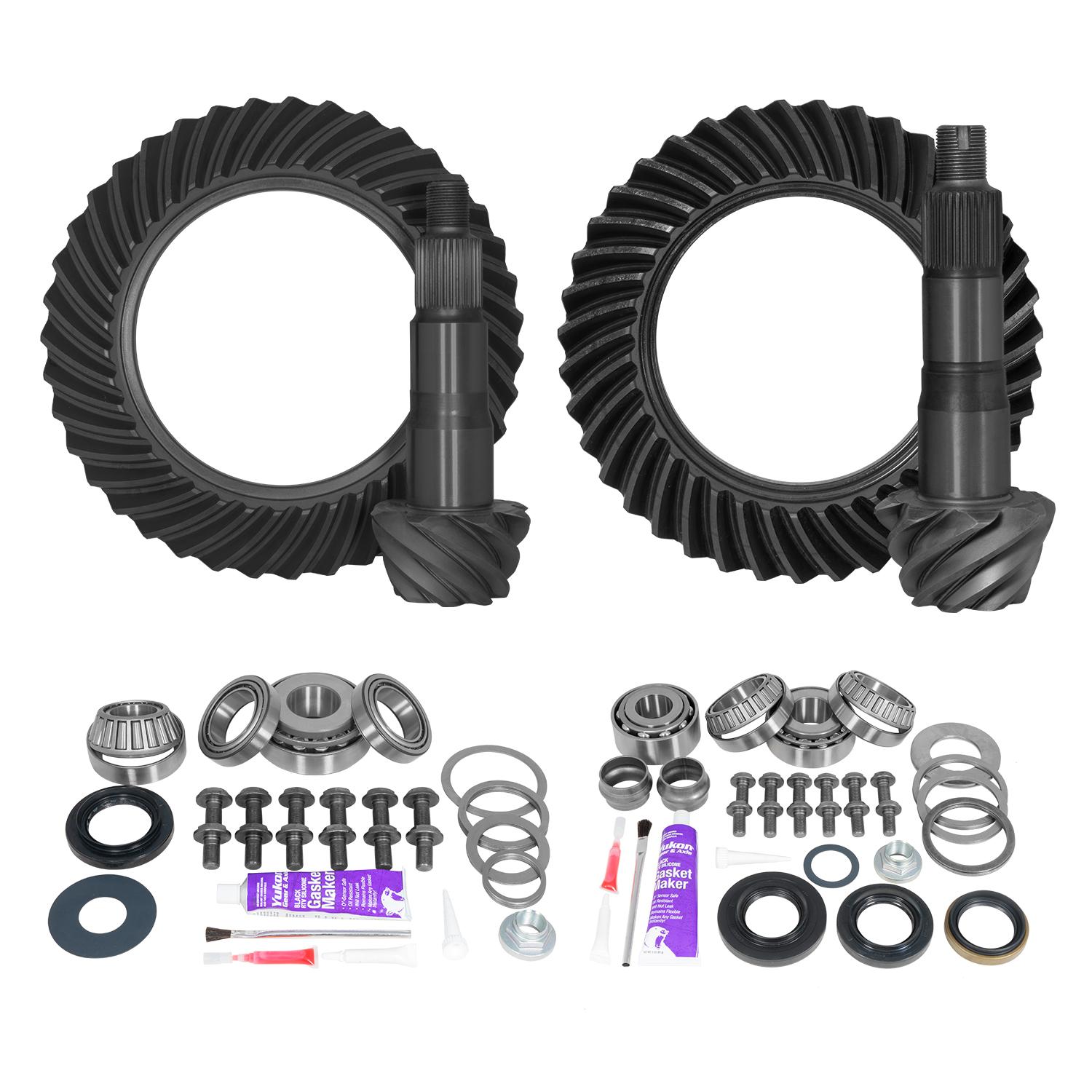 Yukon Gear & Axle Ring & Pinion Gear Kit Package Front & Rear with Install Kits - Toyota 10.5/9R - YGKT007-488