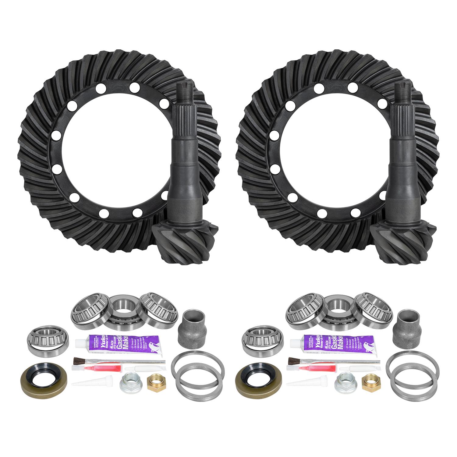 Yukon Gear & Axle Ring & Pinion Gear Kit Package Front & Rear with Install Kits - Toyota 9.5/9.5 - YGKT010-488