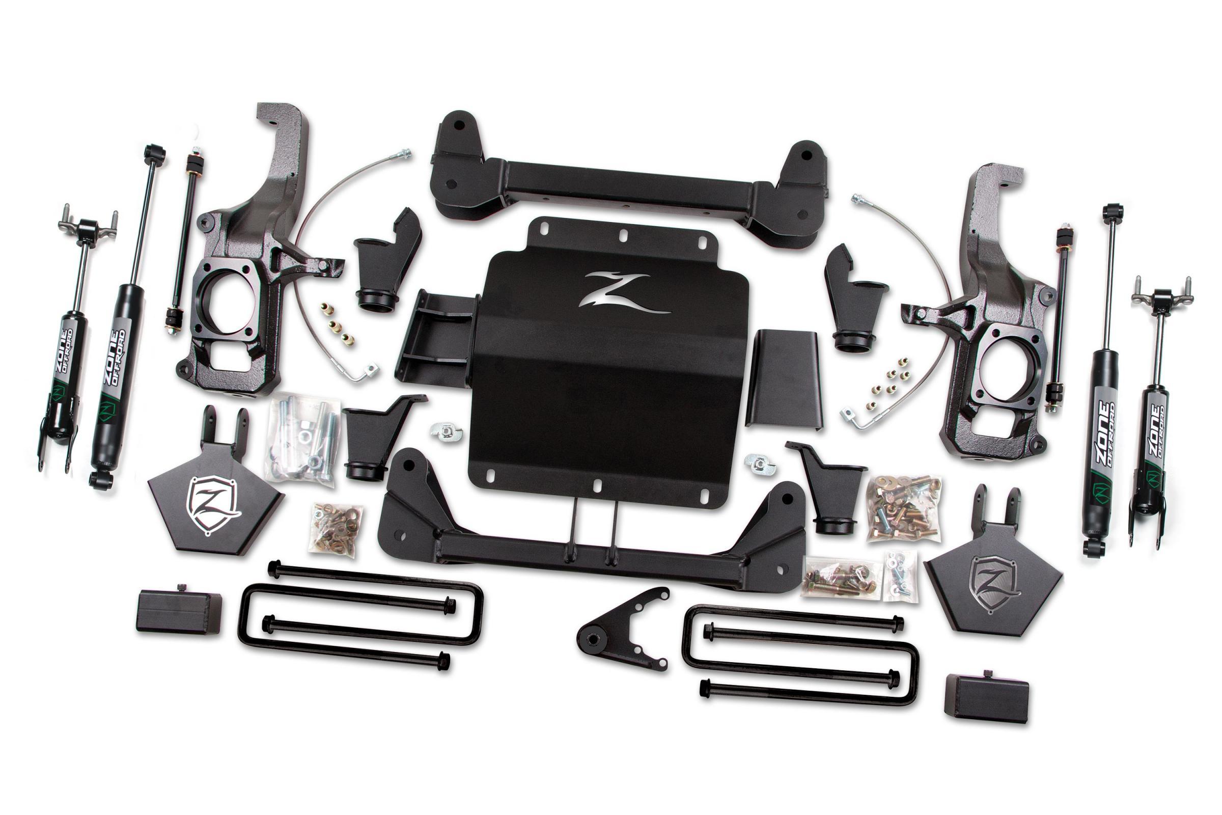 Zone Offroad 11-19 Silverado/Sierra 2500HD/3500HD 5.0 Inch Torsion Bar Drop Lift Kit Without Top Overload With Fox Adventure Shocks - ZONC12F
