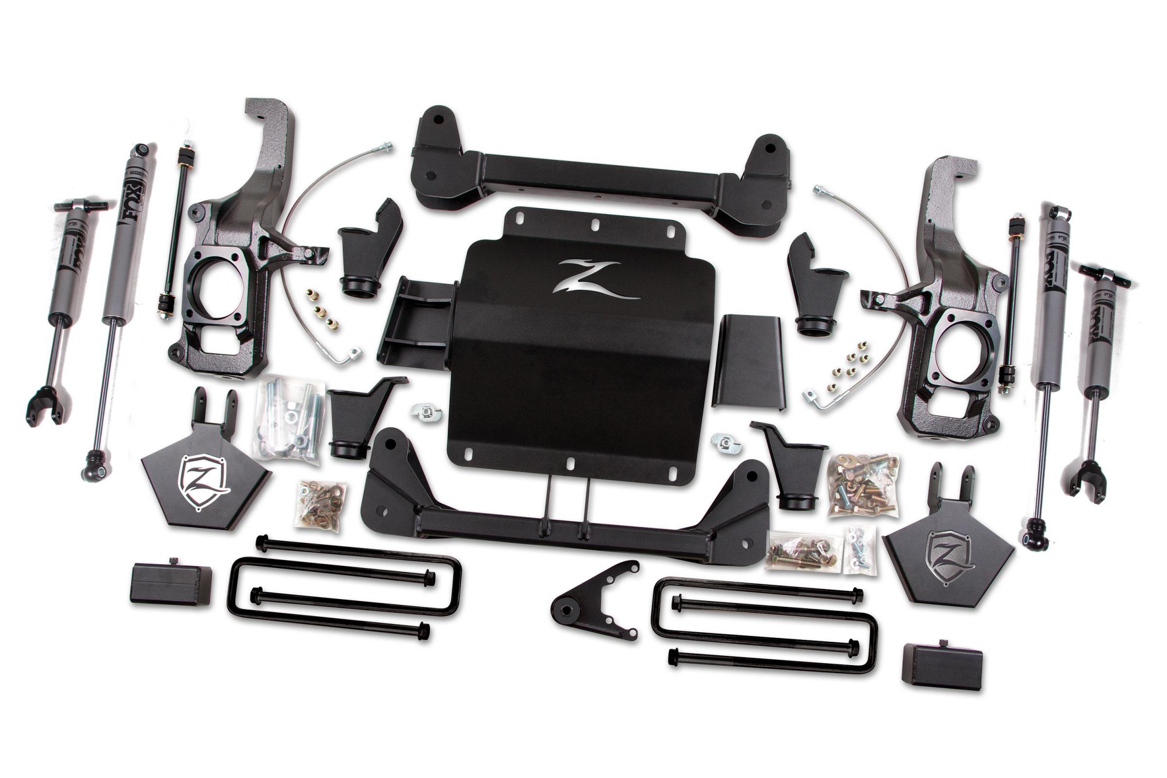 Zone Offroad 11-19 Silverado/Sierra 2500HD/3500HD 5.0 Inch Torsion Bar Drop Lift Kit Without Top Overload With Fox Adventure Shocks - ZONC12F