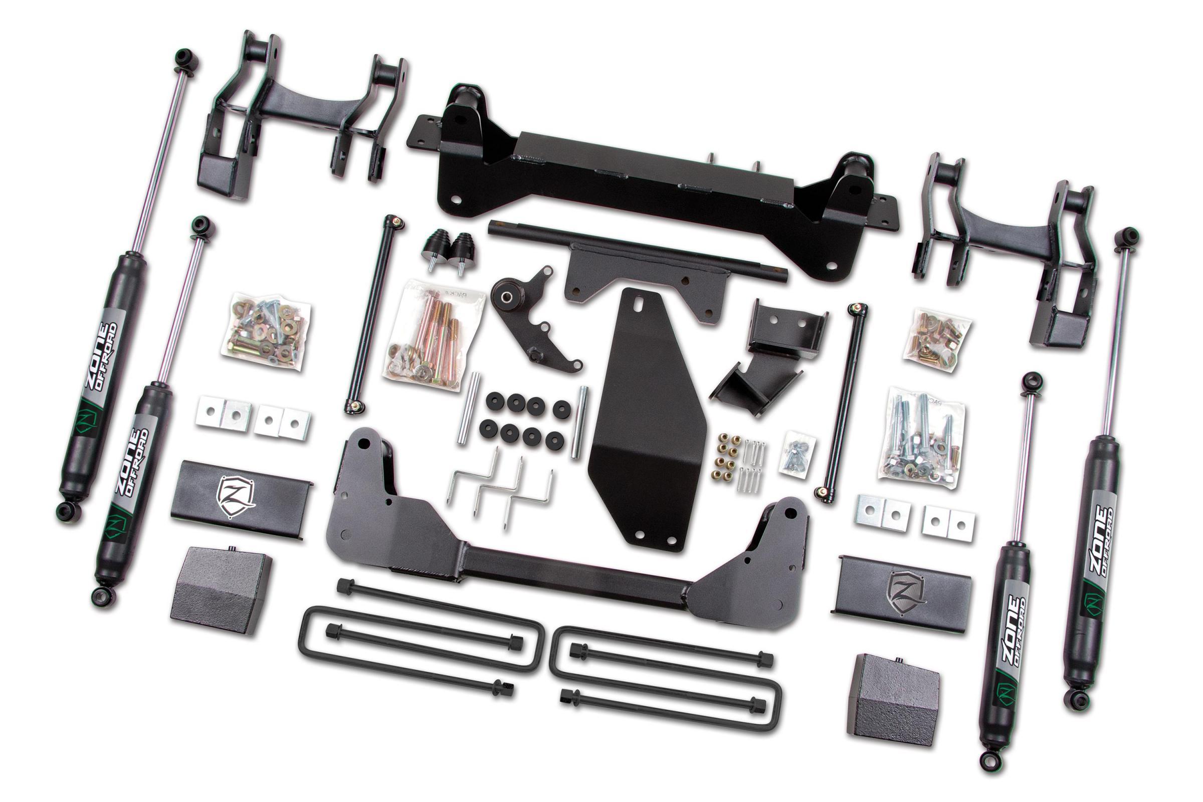 Zone Offroad 88-98 K1500/K2500 92-97 Yukon 95-98 Tahoe 6 LUG 4WD 6 Inch Lift Kit With Nitro Shocks - ZONC14N