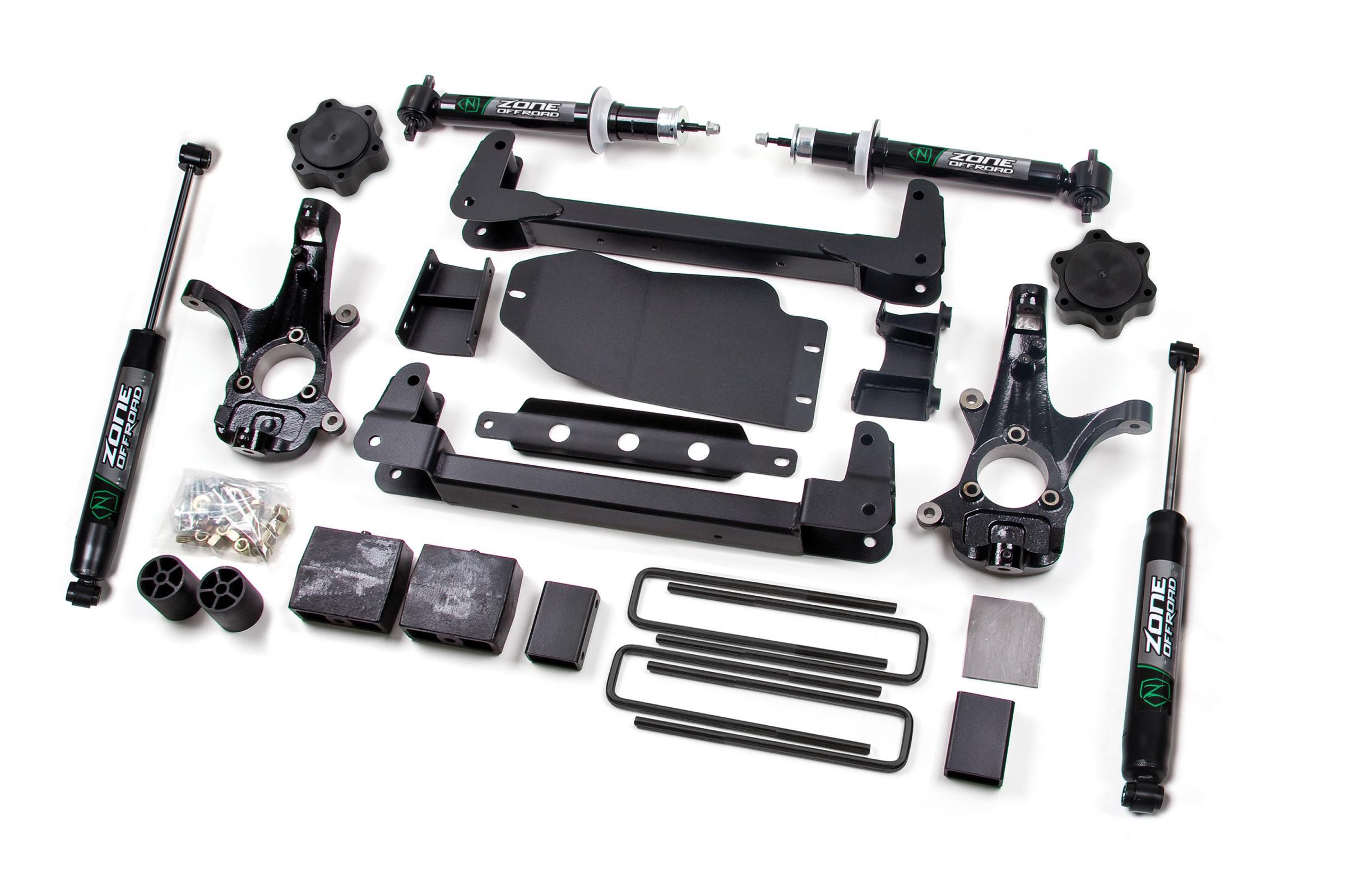 Zone Offroad 07-13 Silverado/Sierra 1500 6 Inch Lift Kit With Fox Adventure Shocks - ZONC1F