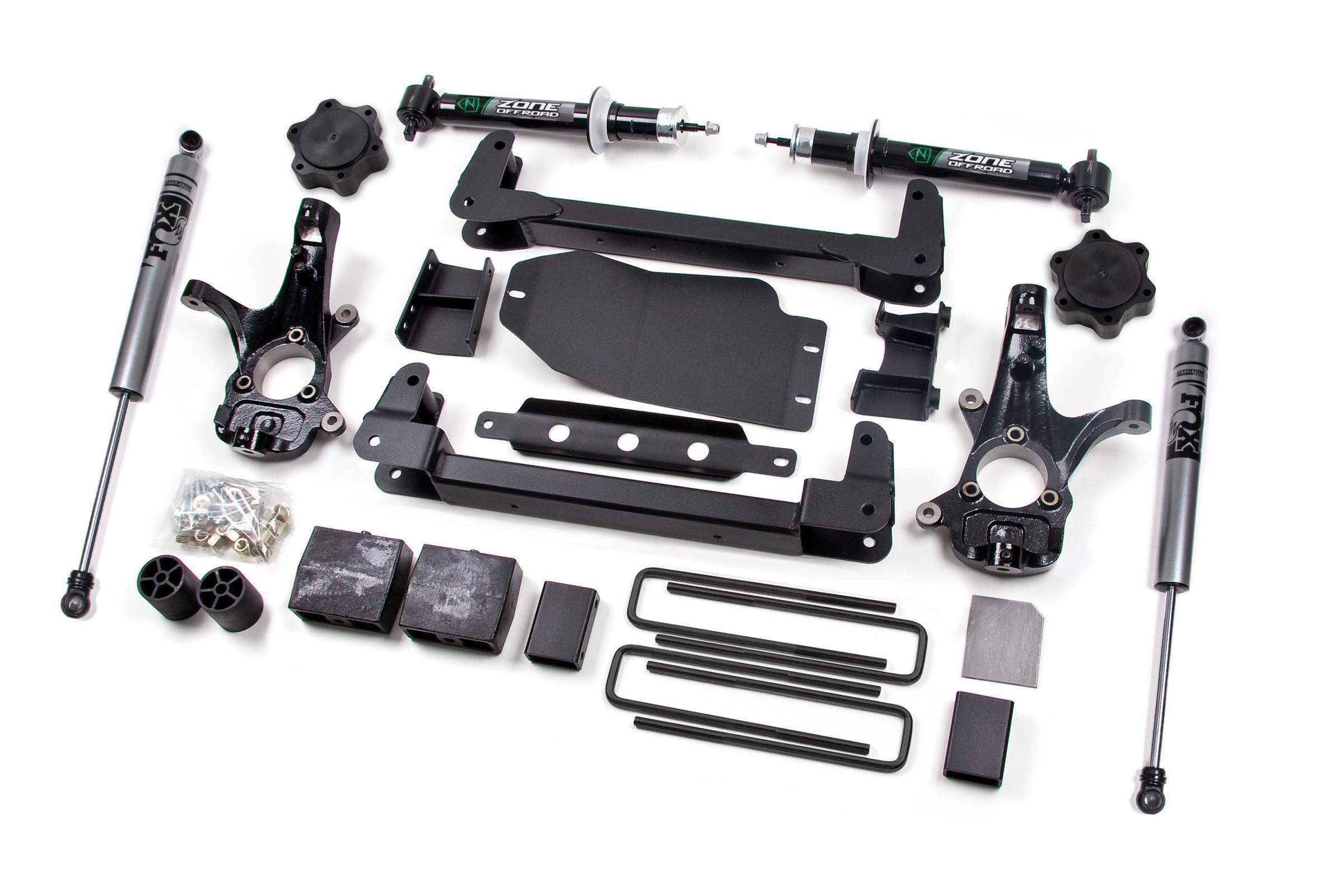 Zone Offroad 07-13 Silverado/Sierra 1500 6 Inch Lift Kit With Fox Adventure Shocks - ZONC1F