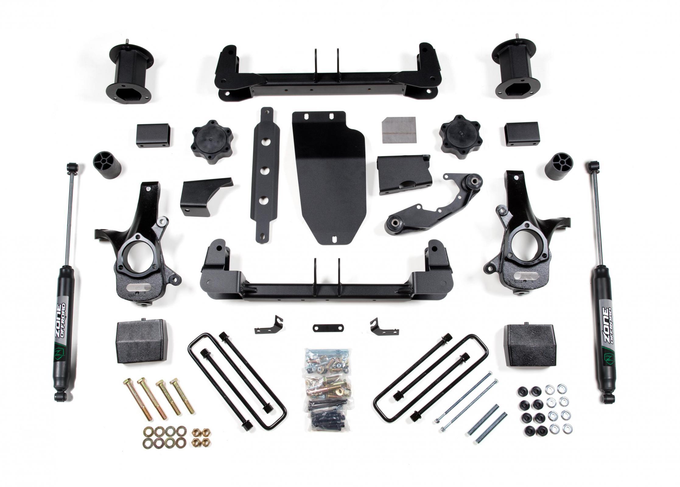 Zone Offroad 14-18 Silverado/Sierra 1500 4WD 6.5 Inch Alum/Stamped Arms Fox Adventure Shocks - ZONC26F