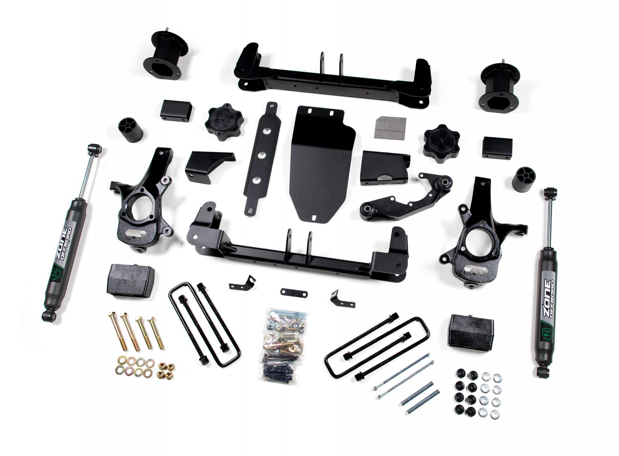 Zone Offroad 14-18 Silverado/Sierra 1500 4WD 4.5 Inch Alum/Stamped Arms Fox Adventure Shocks - ZONC28F