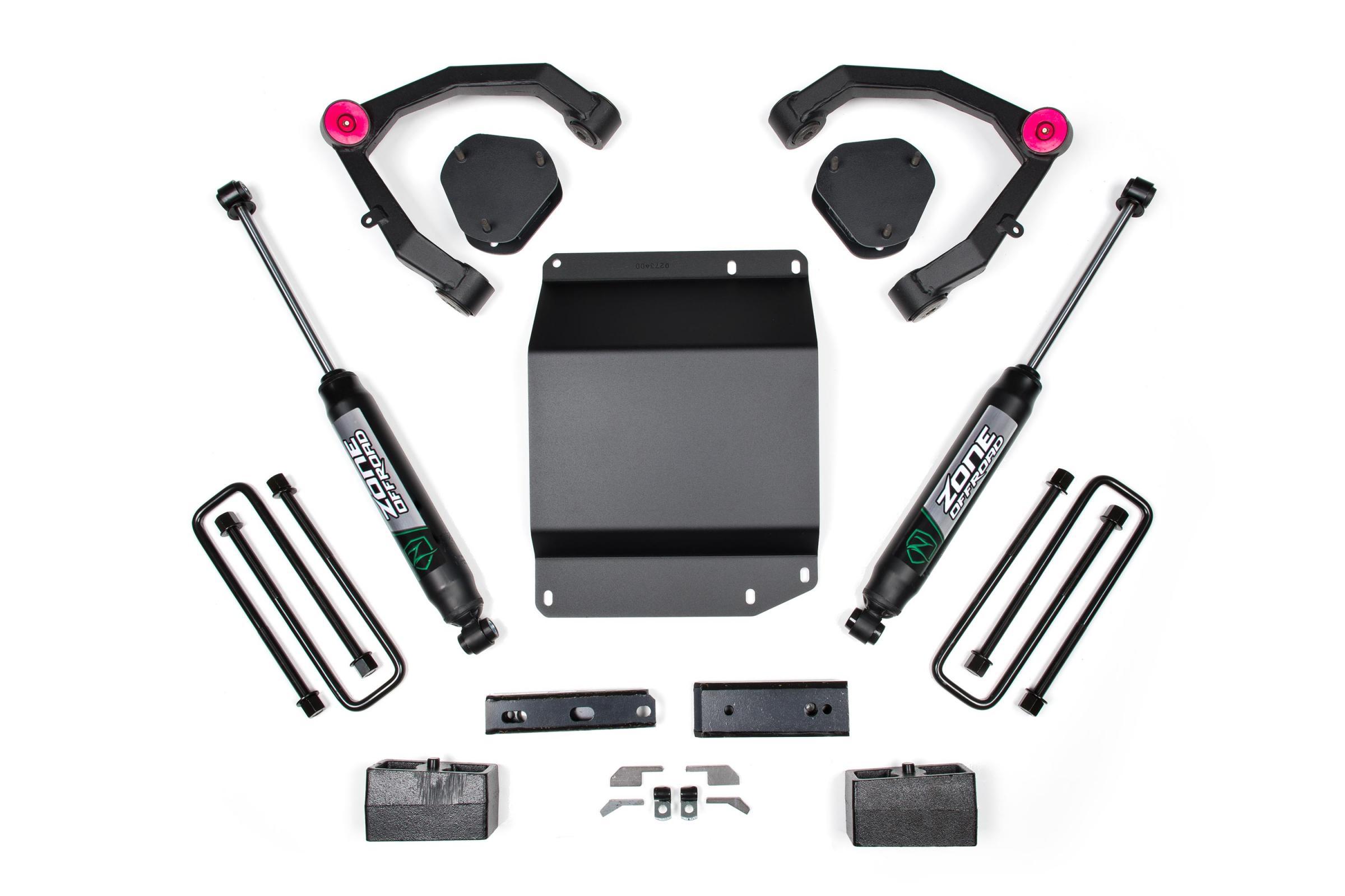 Zone Offroad 07-13 Silverado/Sierra 1500 4WD 3.5 Inch UCA Lift Kit With Nitro Shocks - ZONC29N