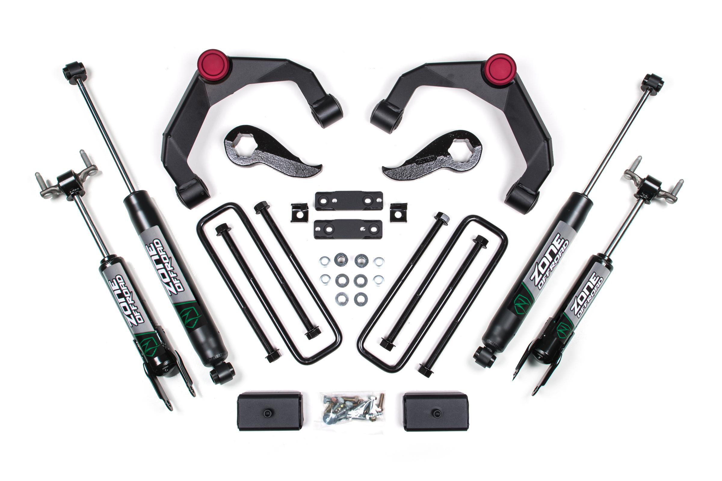 Zone Offroad 20-24 Silverado/Sierra 2500/3500 HD 3 Inch Adventure Series OE Key 84634344 Without Overloads Fox Adventure Shocks - ZONC48F