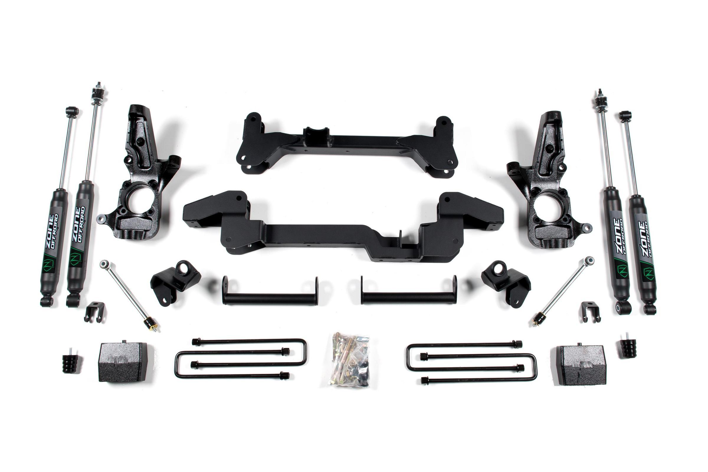 Zone Offroad 01-10 Silverado/Sierra 2500/3500 HD 6 Inch Lift Kit With Nitro Shocks - ZONC5N
