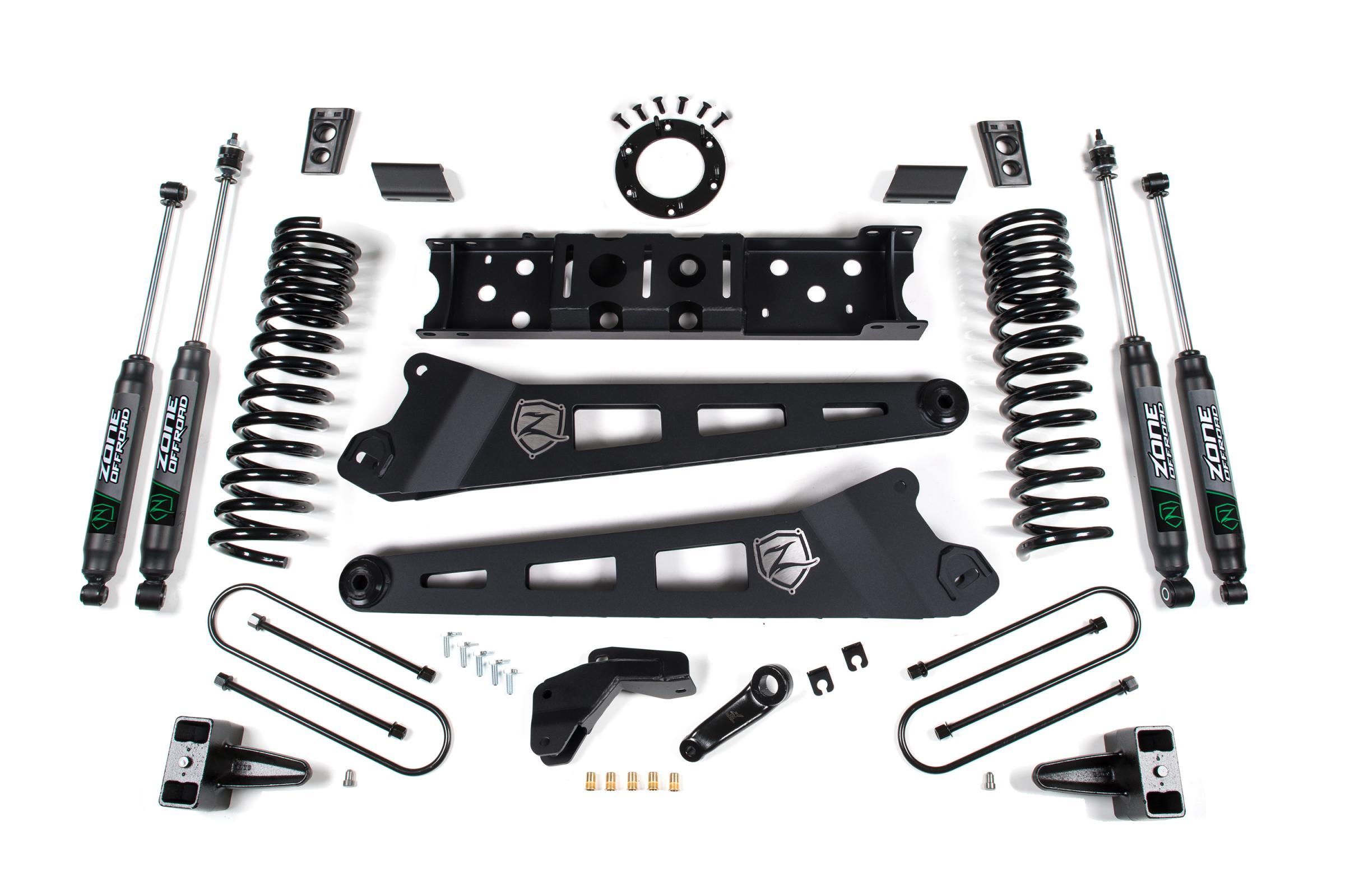 Zone Offroad 19-24 RAM 3500 4 Inch Radius Arm Gas 3 Inch Rear Block With Overload Adventure Shocks - ZOND102F