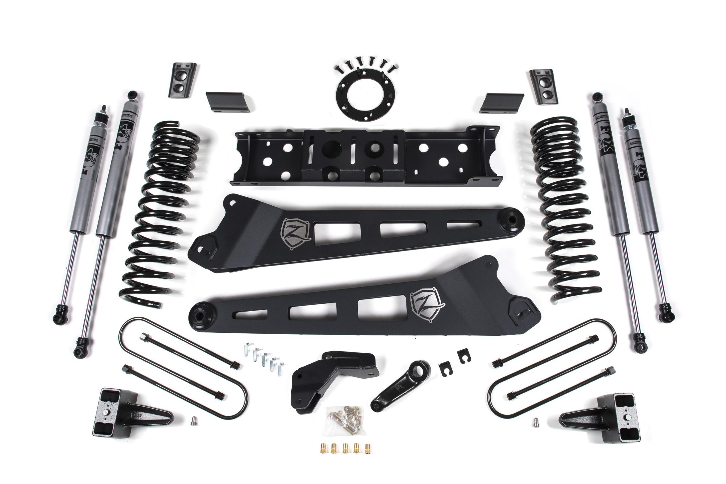 Zone Offroad 19-24 RAM 3500 4 Inch Radius Arm Bracket Gas 3 Inch Rear Block With Overload Nitro Shocks - ZOND106N