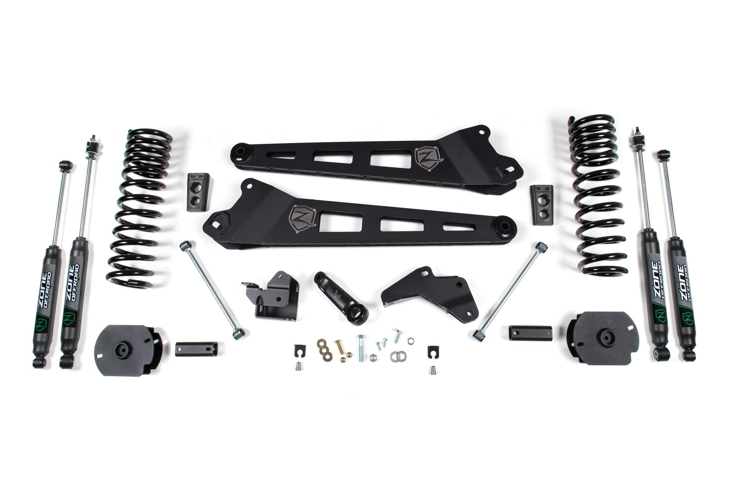 Zone Offroad 14-18 RAM 2500 4 Inch Replacement Radius Arm Lift Kit Gas With Nitro Shocks - ZOND63N