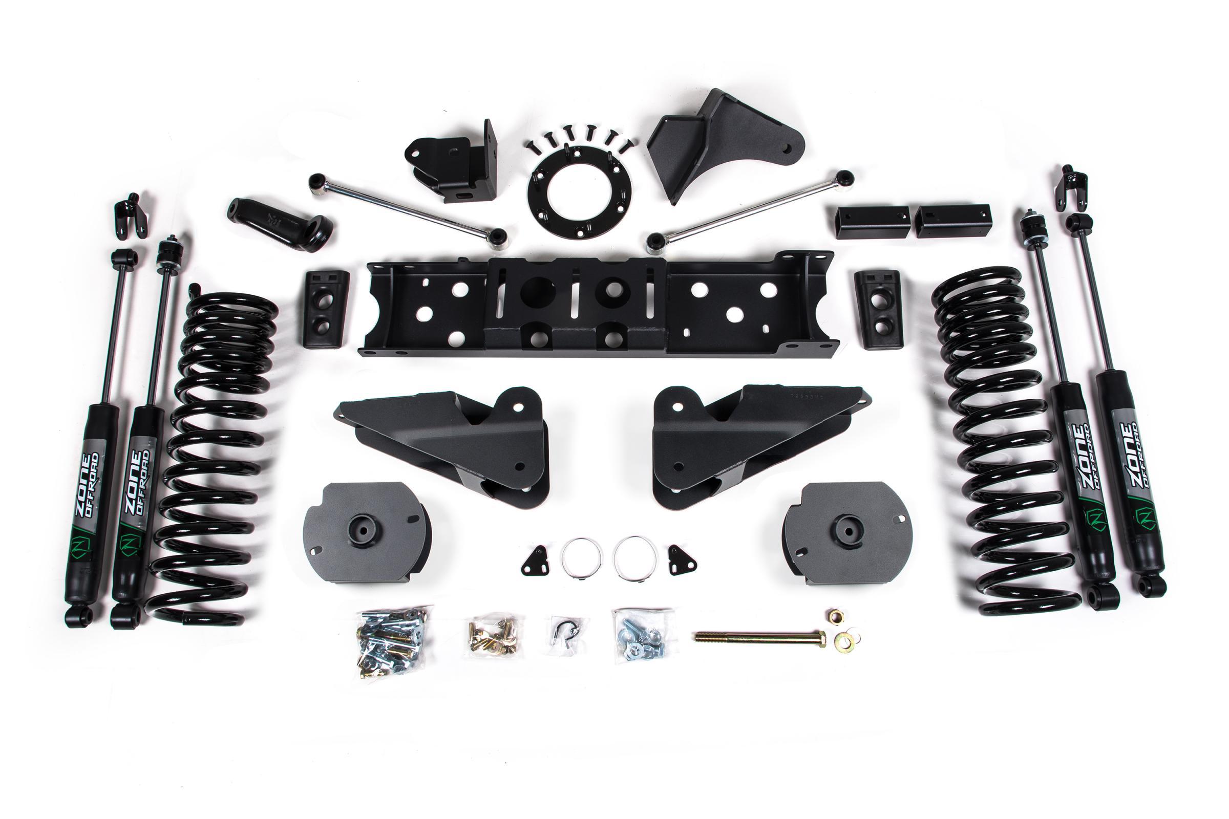 Zone Offroad 19-24 RAM 2500 4.5 Inch Radius Arm Bracket Diesel 6-Bolt T-Case Nitro Shocks - ZOND76N