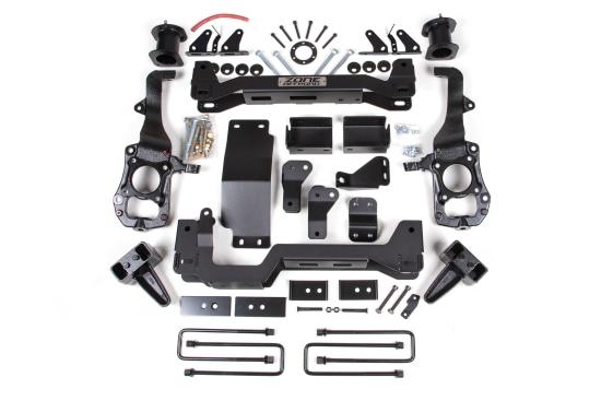 Zone Offroad 21-24 Ford F-150 With CCD 4WD 6 Inch Lift Kit 5 Inch Rear Block Spacer Front Rear Shock Relocation No Shocks - ZONF103