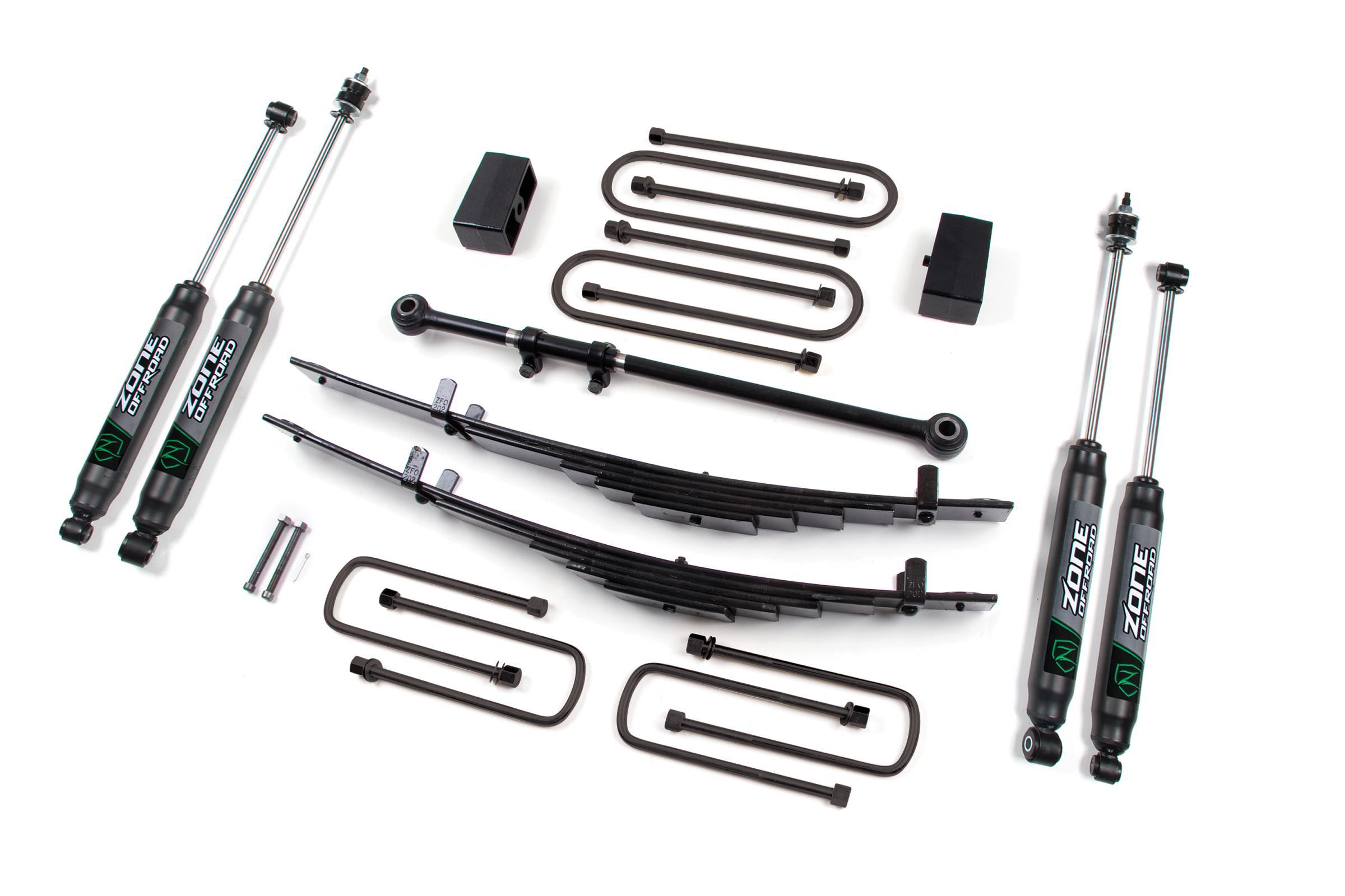 Zone Offroad 00-05 Ford Excursion 4 Inch Leaf Spring Lift Kit With Nitro Shocks - ZONF11N