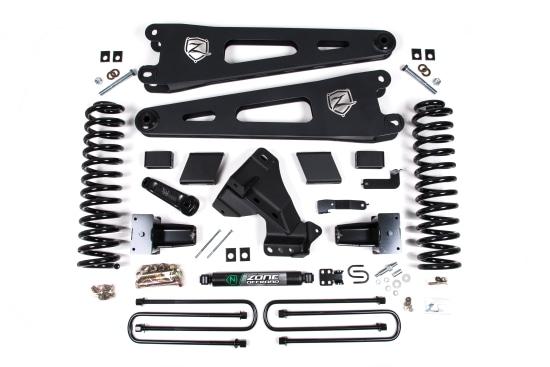 Zone Offroad 23-24 Ford F-250/F-350 Super Duty 4WD 5 Inch Radius Arm Lift Kit 3 Inch Rear Block Diesel 3 Leaf Main No Shocks - ZONF124