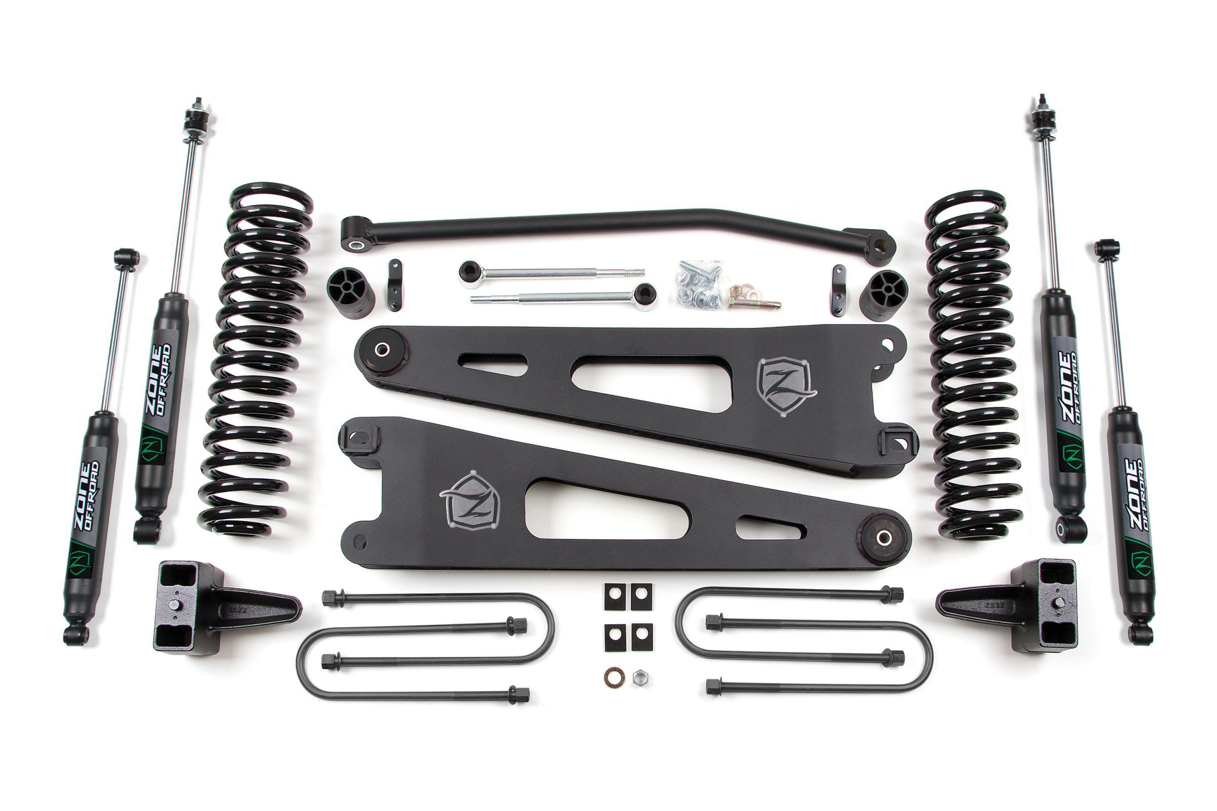Zone Offroad 05-07 Ford F-250/F-350 Super Duty 4 Inch Radius Arm Lift Kit Gas With Nitro Shocks - ZONF22N