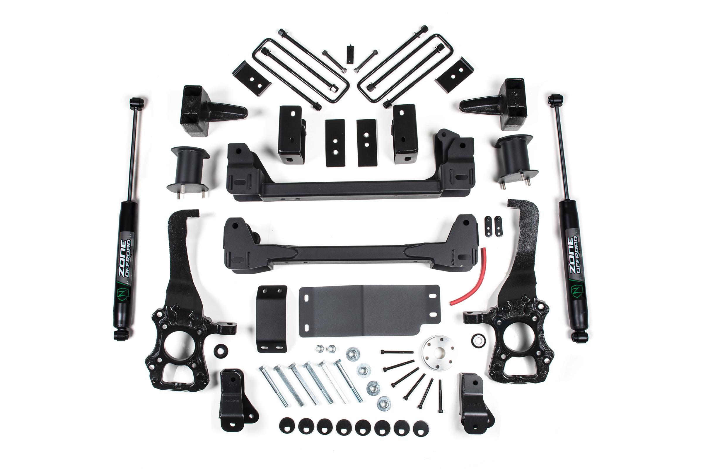 Zone Offroad 15-20 F-150 6 Inch Lift Kit 4-3/8 Inch Rear Block Nitro Shocks - ZONF53N
