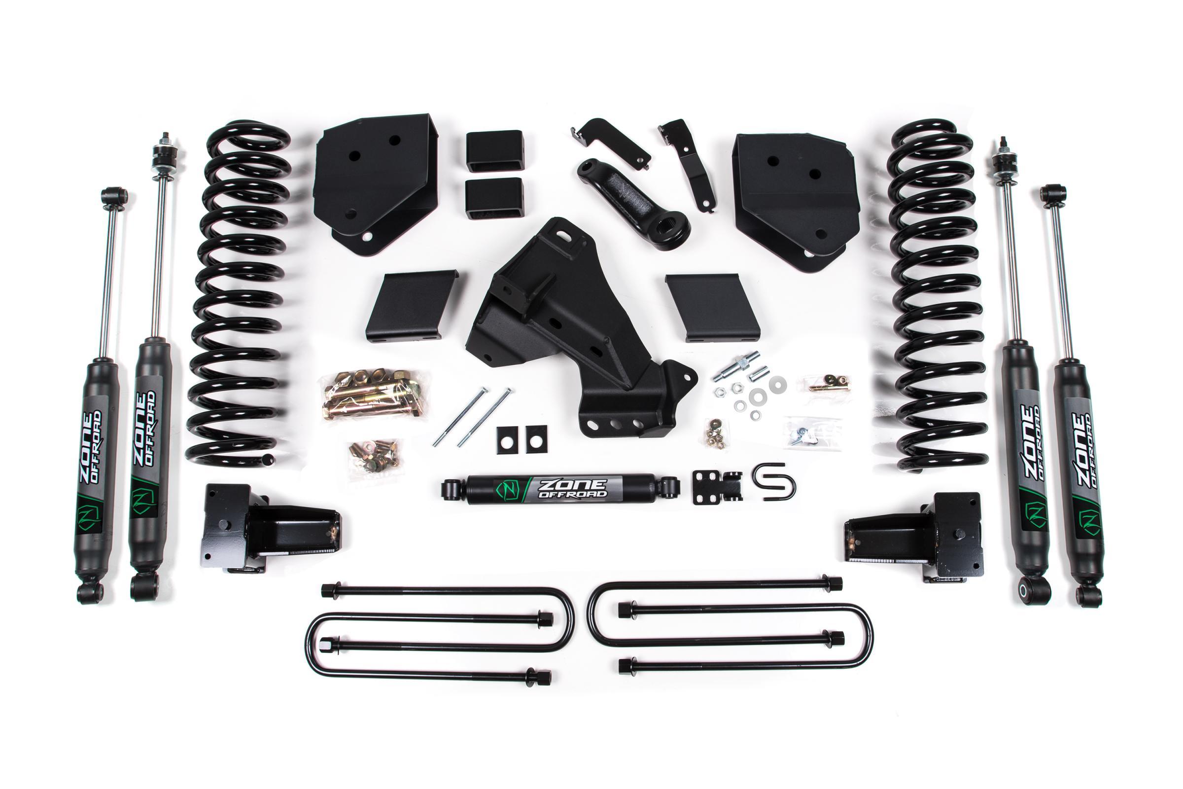 Zone Offroad 20-22 Ford F-250/F-350 Super Duty 7 Inch Radius Arm Drop Lift Kit With Nitro Shocks Gas - ZONF63N