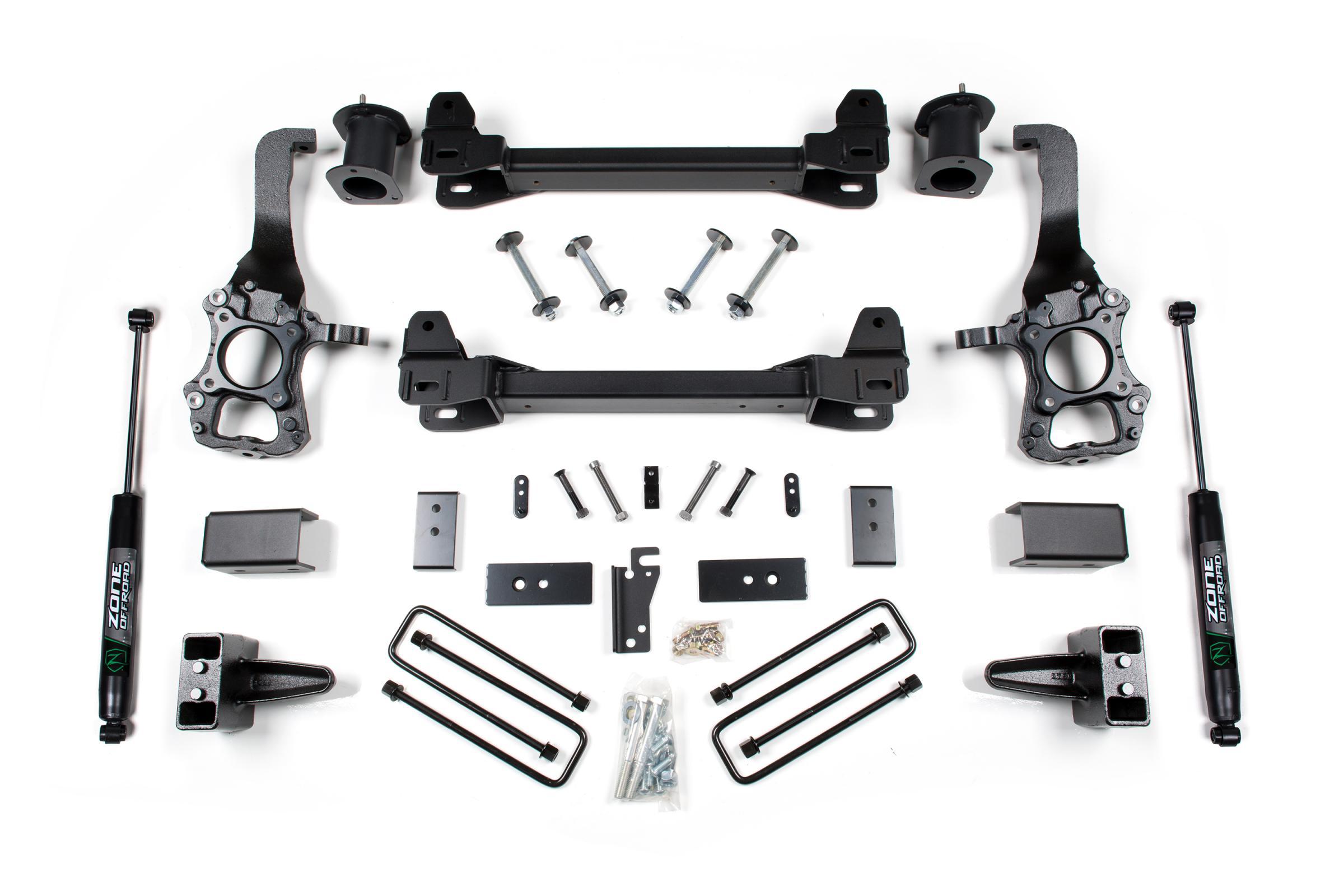 Zone Offroad 2014 F-150 2WD 6 Inch Lift Kit 4 Inch Rear Block With Nitro Shocks - ZONF82N