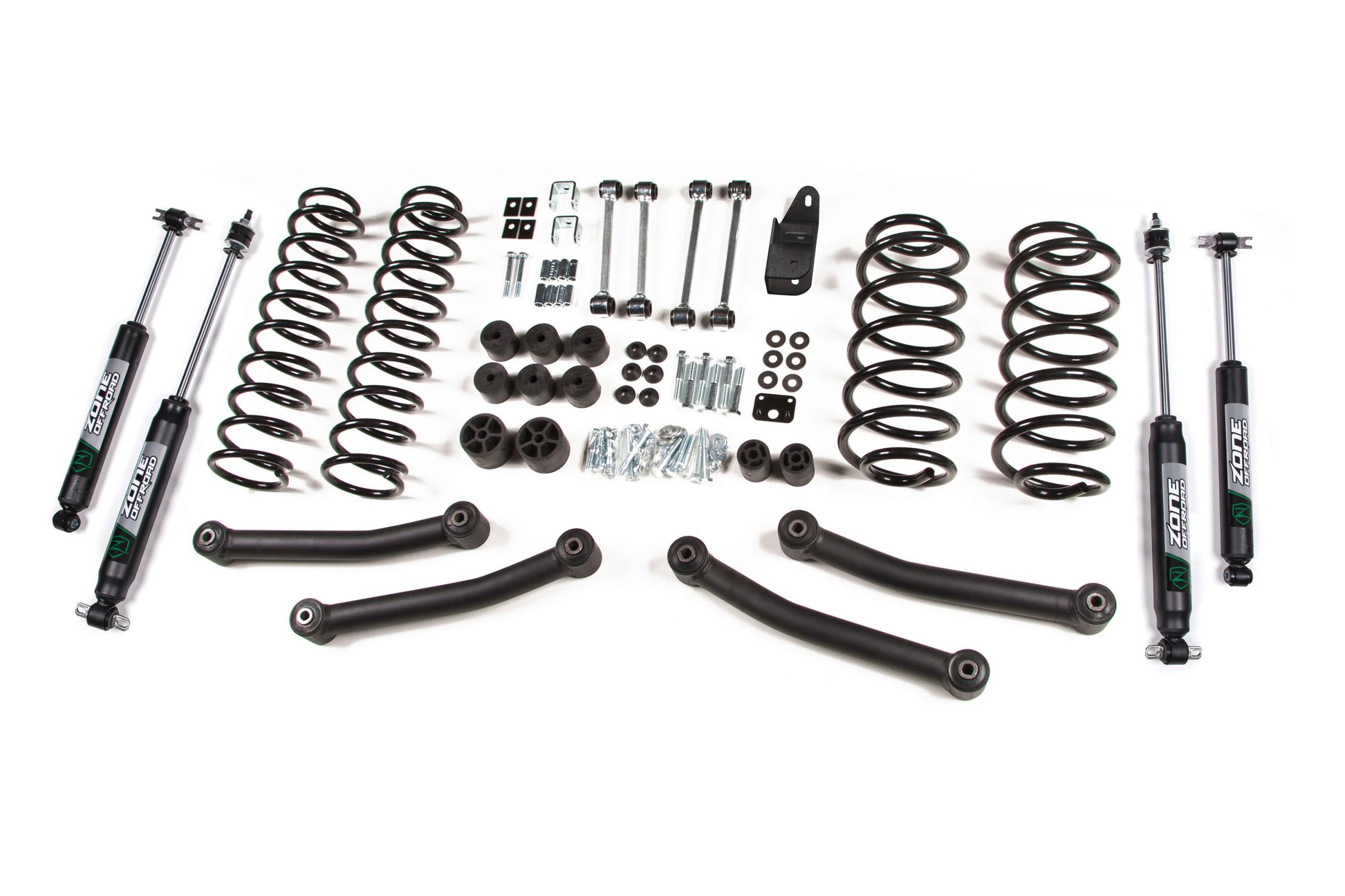 Zone Offroad 03-06 Jeep Wrangler TJ 4 Inch Coil Spring Lift Kit With Nitro Shocks - ZONJ11N