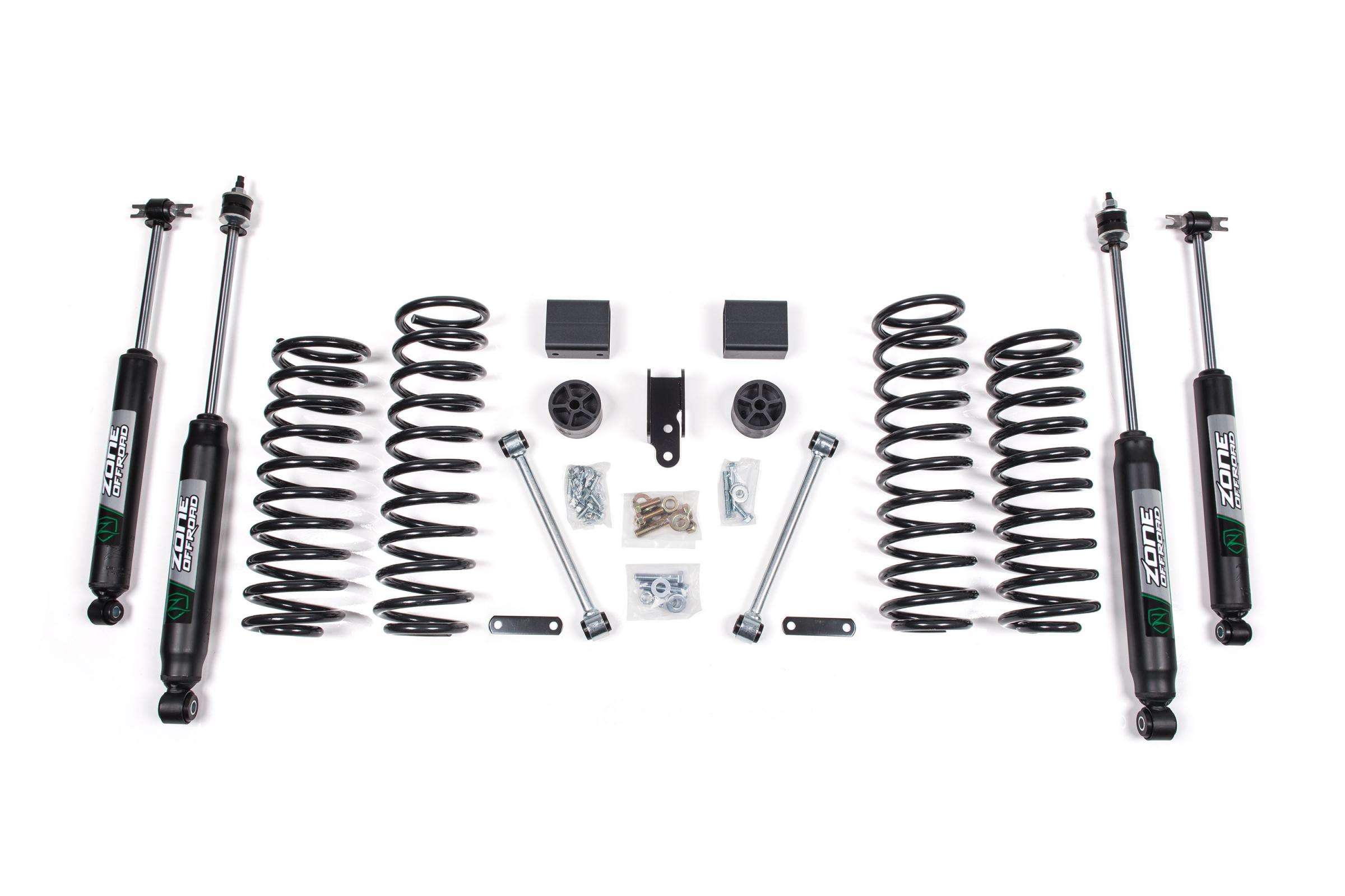 Zone Offroad 07-11 Jeep Wrangler JK 2WD 3 Inch Lift Kit With Nitro Shocks - ZONJ12N