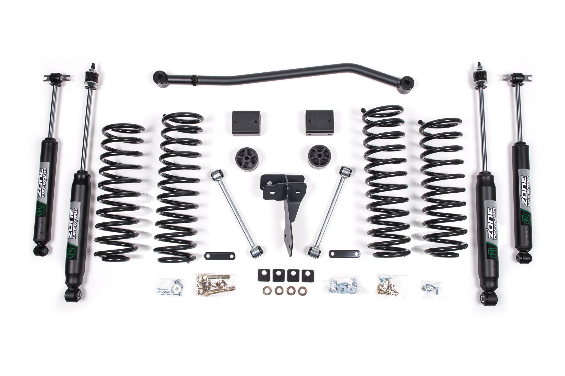 Zone Offroad 07-15 Jeep Wrangler JK 4 Door 4 Inch Coil Spring Lift Kit With Nitro Shocks - ZONJ15N
