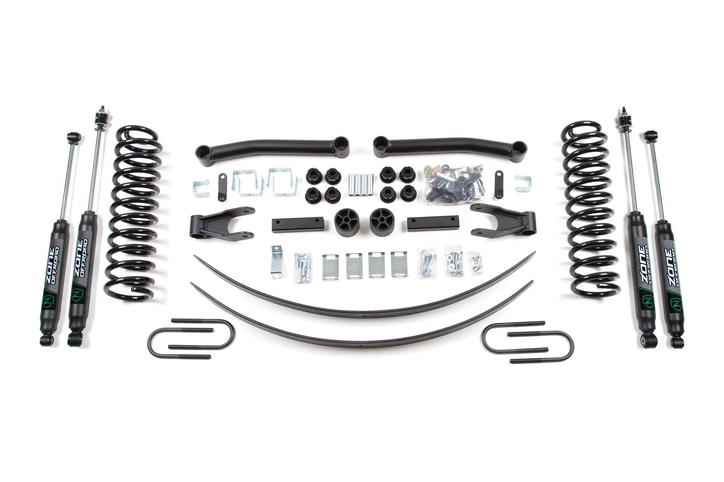 Zone Offroad 86-92 Jeep Commanche MJ 4.5 Inch Coil Spring Lift kit With Nitro Shocks - ZONJ29N