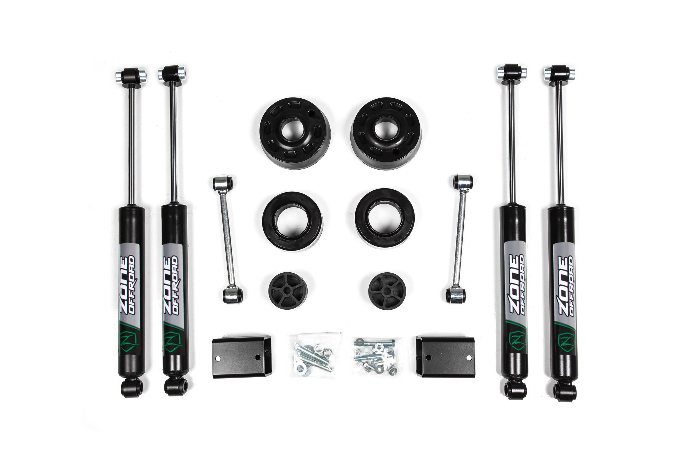 Zone Offroad 18-24 Jeep Wrangler JL 2 Inch Coil Spring Spacer Lift Kit With Nitro Shocks - ZONJ30N