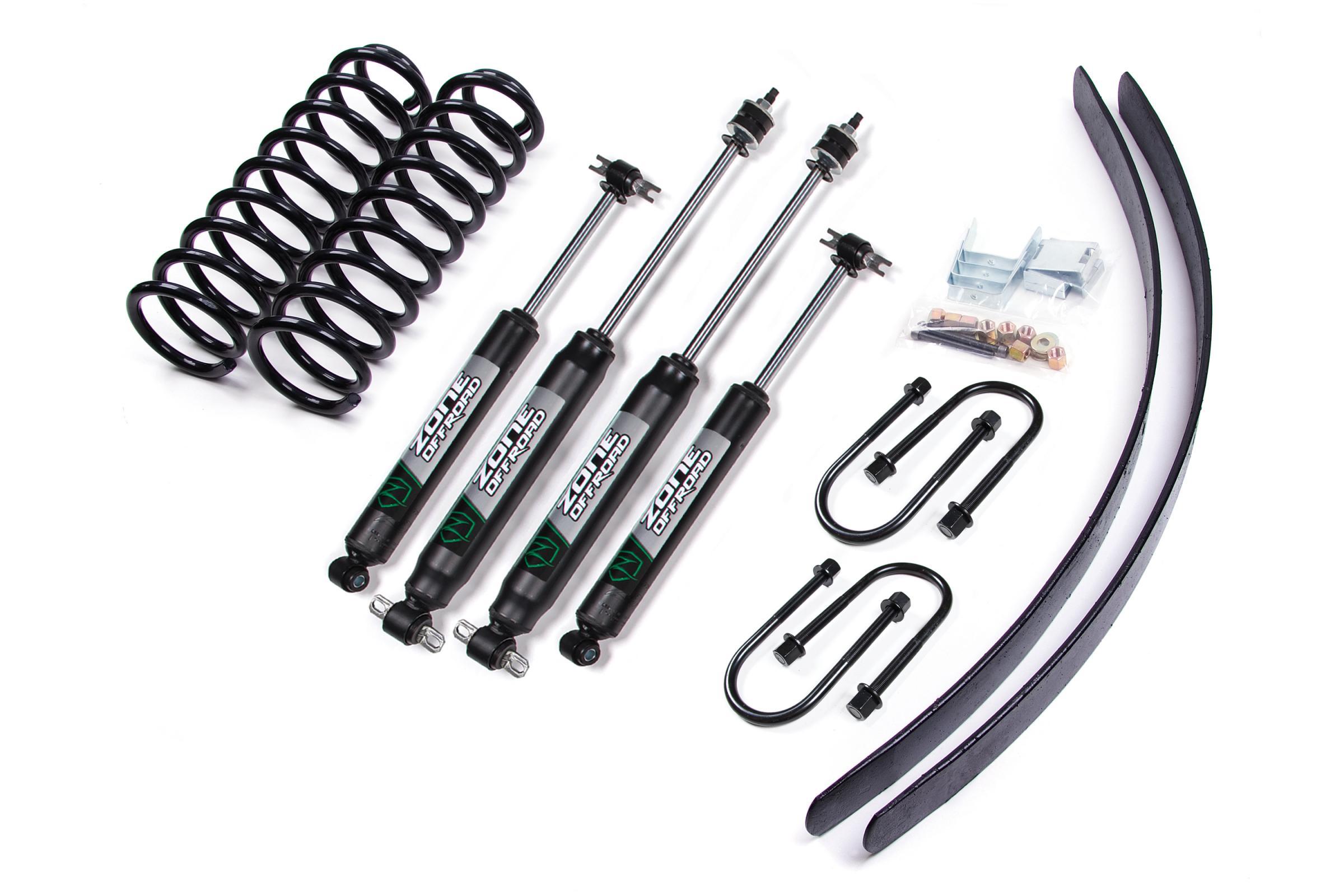 Zone Offroad 84-01 Jeep Cherokee XJ 3 Inch Coil Spring Lift Kit With Chrysler Axle With Nitro Shocks - ZONJ6N