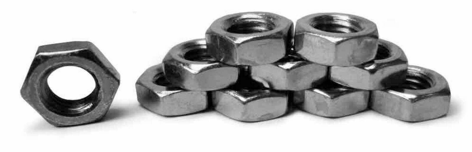 Steinjager Nuts Bulk Jam Fasteners, Bulk 3/8-24 RH 10 Pack Grade 5 Plated Zinc Silver - J0014336