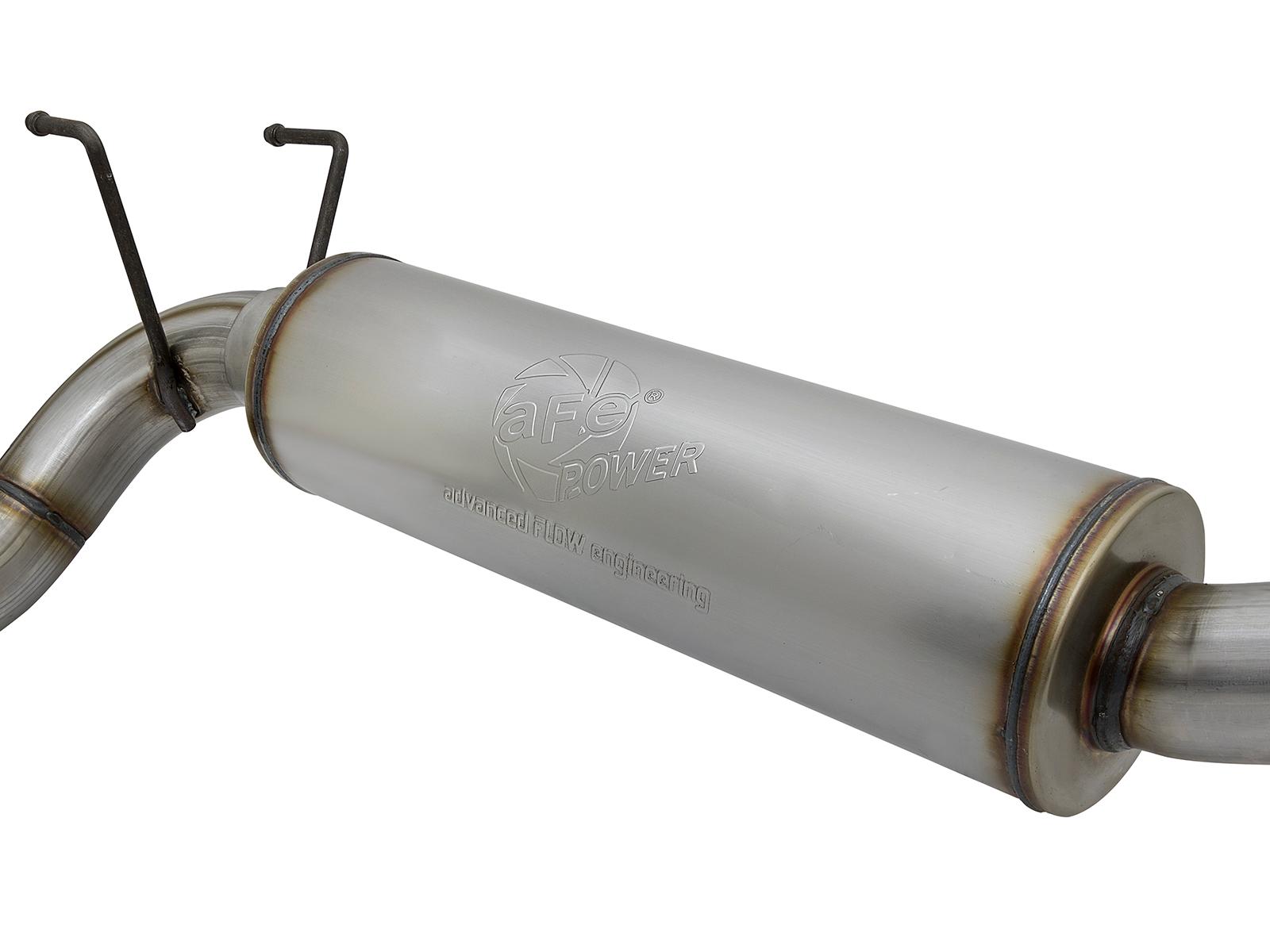 AFE Rebel Series 3-1/2 IN Stainless Steel Cat-Back Exhaust System w/Black Tip (2014-2018 2500, 3500) - 49-42057-B