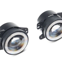 Raxiom 07-18 Jeep Wrangler JK V2 LED Switchback Fog Lights with Amber Turn Signal and Halo Rings