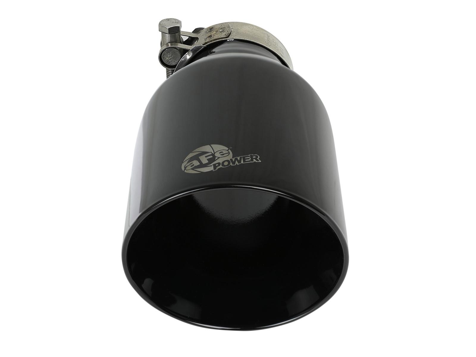 AFE MACH Force-Xp 409 Stainless Steel Clamp-on Exhaust Tip Black (2-1/2 IN Inlet x 4-1/2 IN Outlet x 9 IN L) - 49T25454-B091