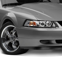 Raxiom 99-04 Ford Mustang Dual LED Halo Projector Headlights- Chrome Housing (Clear Lens) - 49114