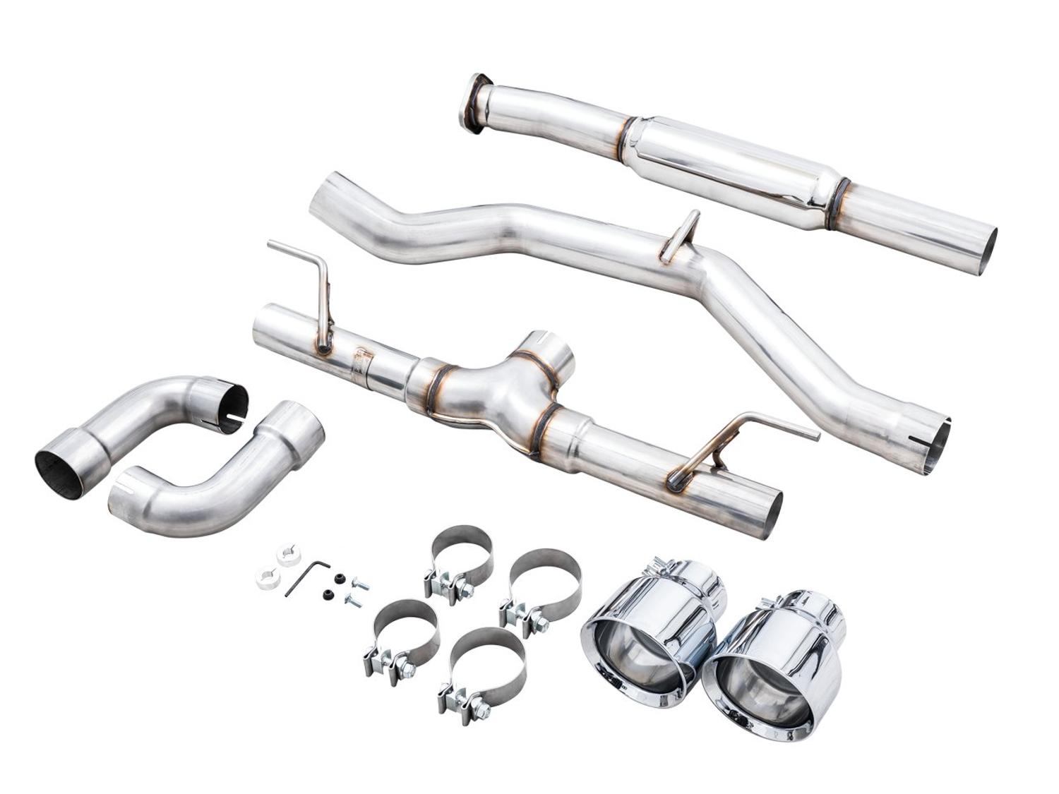 AWE Track Edition Exhaust - Chrome Silver Tips (2016-2023 Subaru BRZ / Toyota GR86 / Toyota 86) - 3020-32279