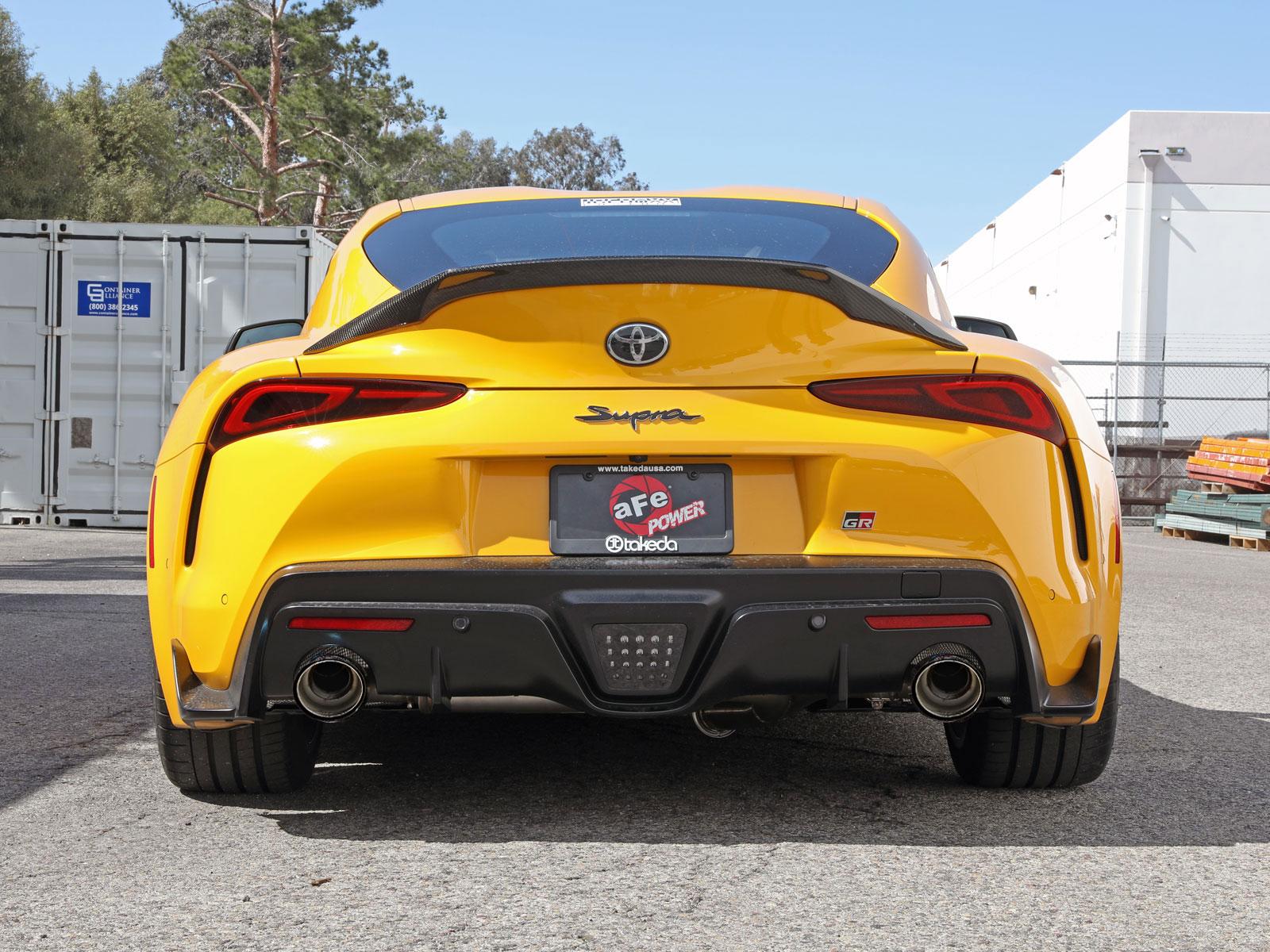 AFE Takeda Cat-Back Exhaust System w/ Dual Rear Exit Carbon Fiber Tip (2021-2021 GR Supra) - 49-36050-C