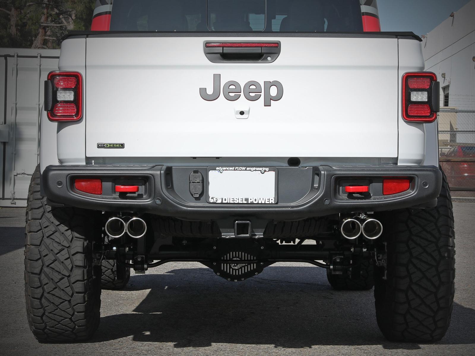 aFe Vulcan Series 3" to 2.5" 304 Stainless Steel DPF-Back Exhaust System - Polished Tips (2021 Jeep Gladiator V6 3.0L (td)) - 49-38095-P