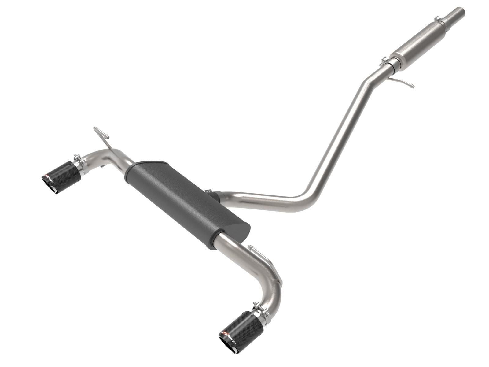 AFE Vulcan Series 2-1/2 IN 304 Stainless Steel Cat-Back Exhaust System Carbon Ford Bronco Sport 21-22 L3-1.5L (t)/L4-2.0L (t) - 49-33142-C