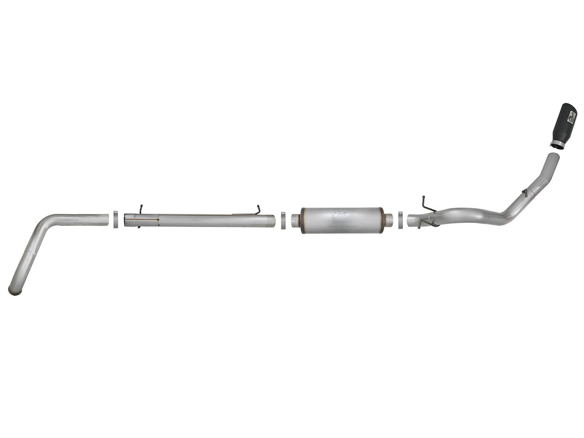 AFE Large Bore-HD 4 IN 409 Stainless Steel Turbo-Back Exhaust System w/ Black Tip (Ford Excursion 00-03 V8-7.3L (td)) - 49-43008-B
