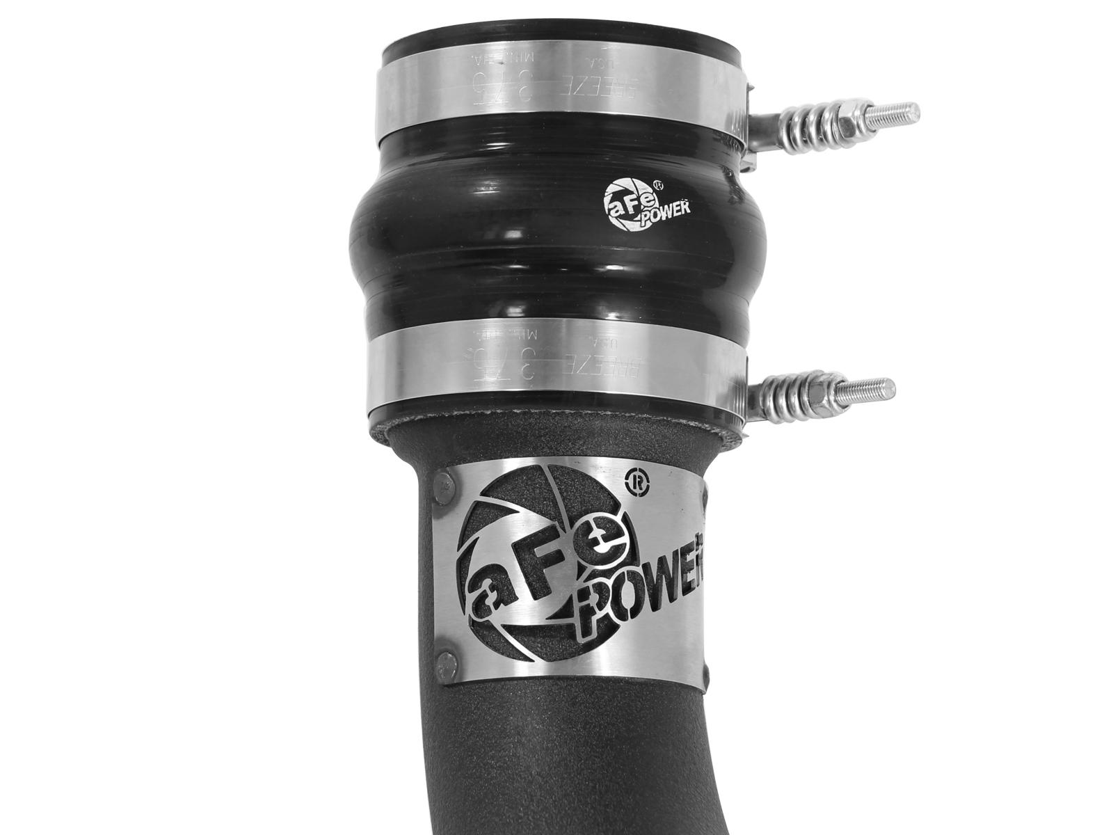 AFE BladeRunner 3 IN Aluminum Hot Charge Pipe Black (2013-2018 2500, 3500) - 46-20138-B