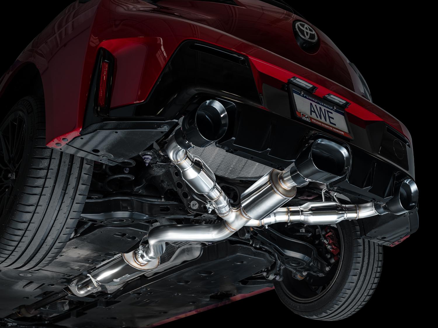 AWE Touring Edition Exhaust for GR Corolla - Diamond Black Tips - 3015-53472