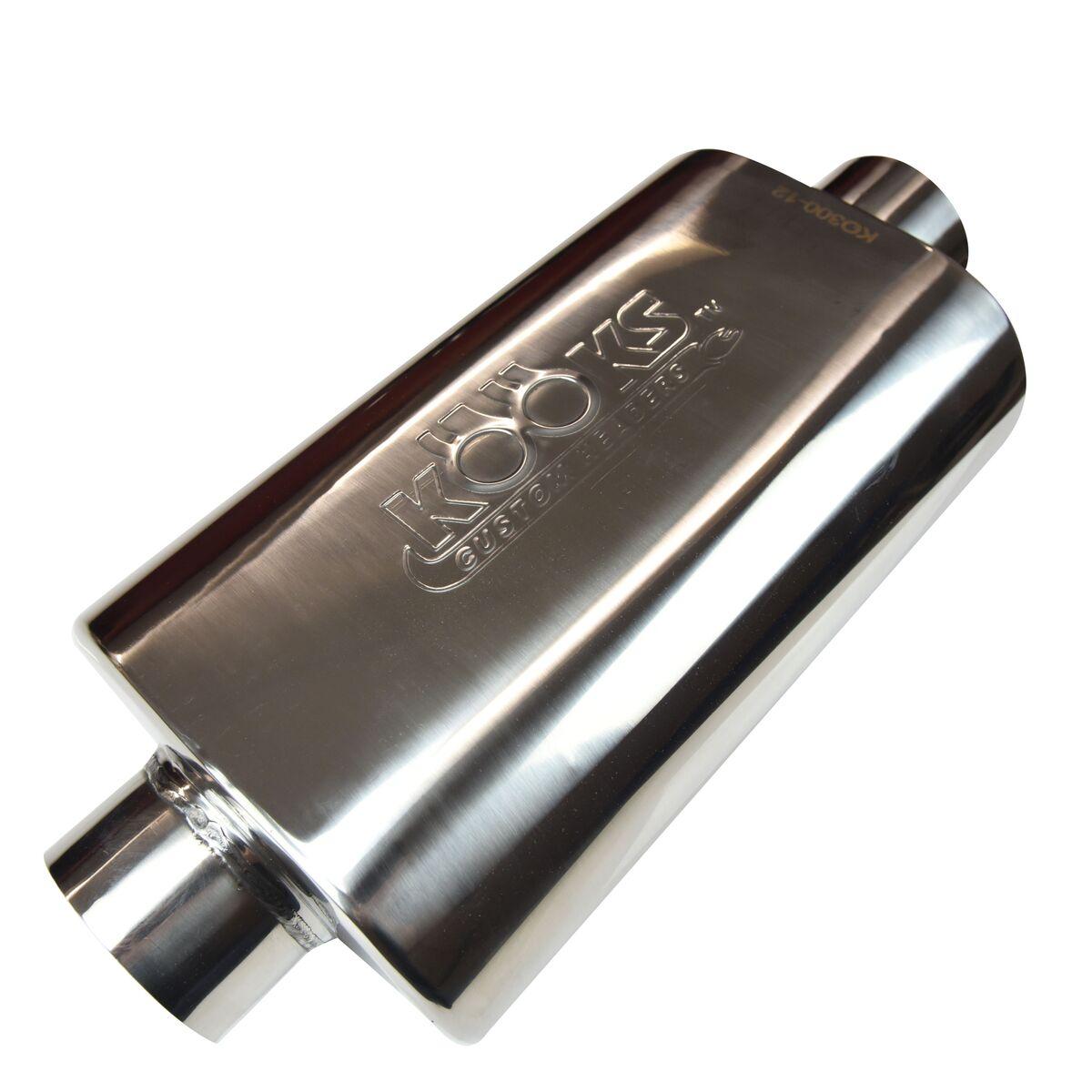 884499xx Kooks Headers KOO-KO300-12 Stainless Steel Polished Oval Muffler 4 x 8 x 12 Inch Long with 3 inch Center Entrance/Exit