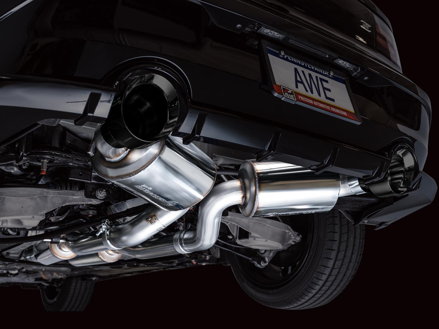AWE Touring Edition for Nissan Z - Diamond Black Tips - 3015-33400