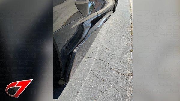 C7 Carbon C8-2A-1 5VM Style Carbon Fiber Side Skirt Set (2020 Corvette C8)