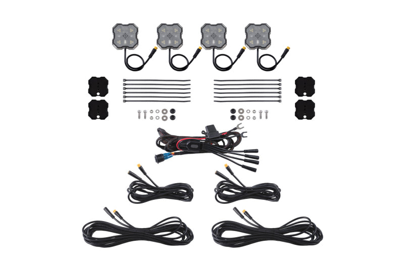 Diode Dyamics Rock Light - Red/White M8 Magnet 4-Pack