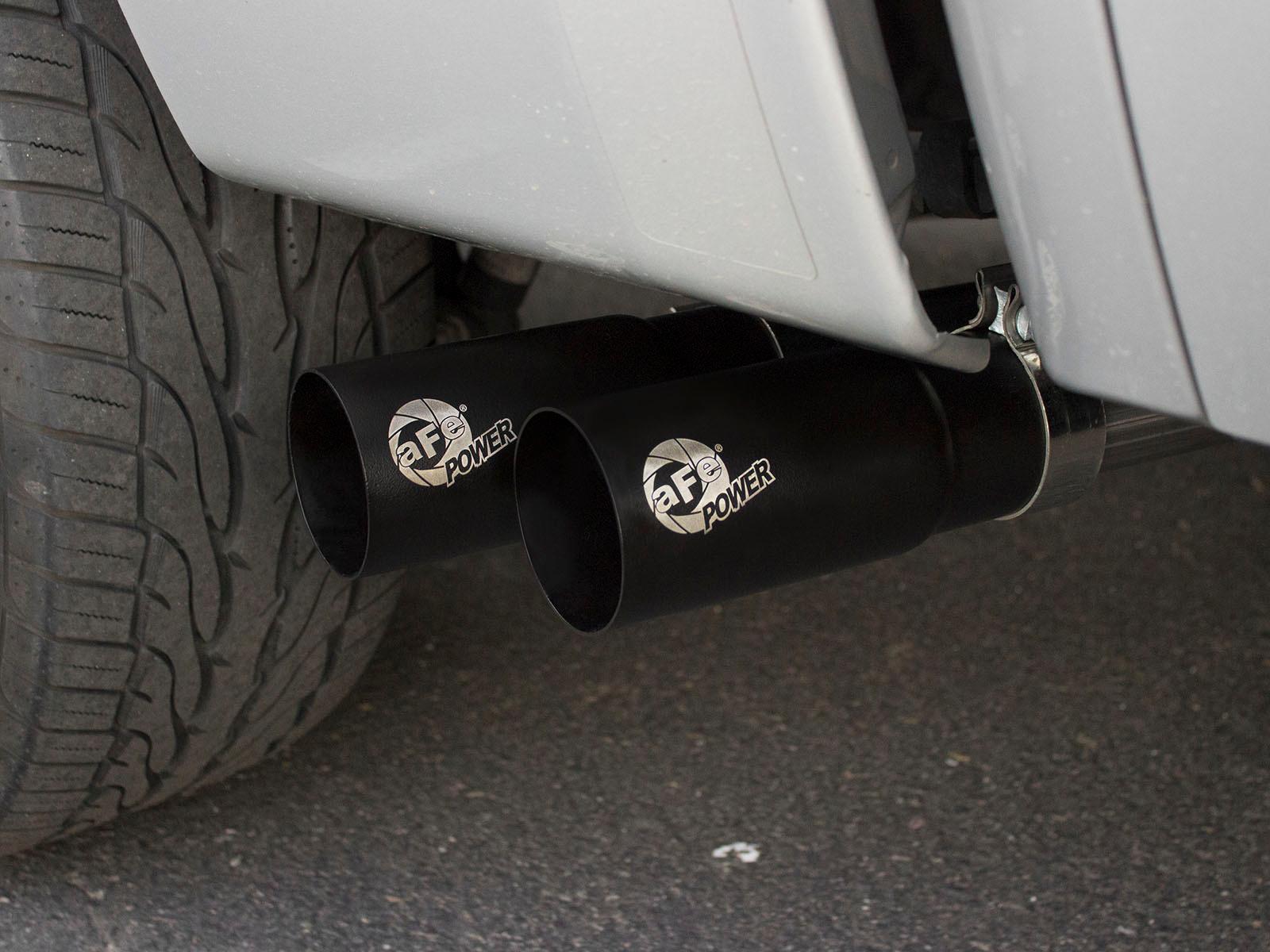 AFE Rebel Series 3 IN to 2-1/2 IN 409 Stainless Steel Cat-Back Exhaust w/Black Tip - 49-44062-B