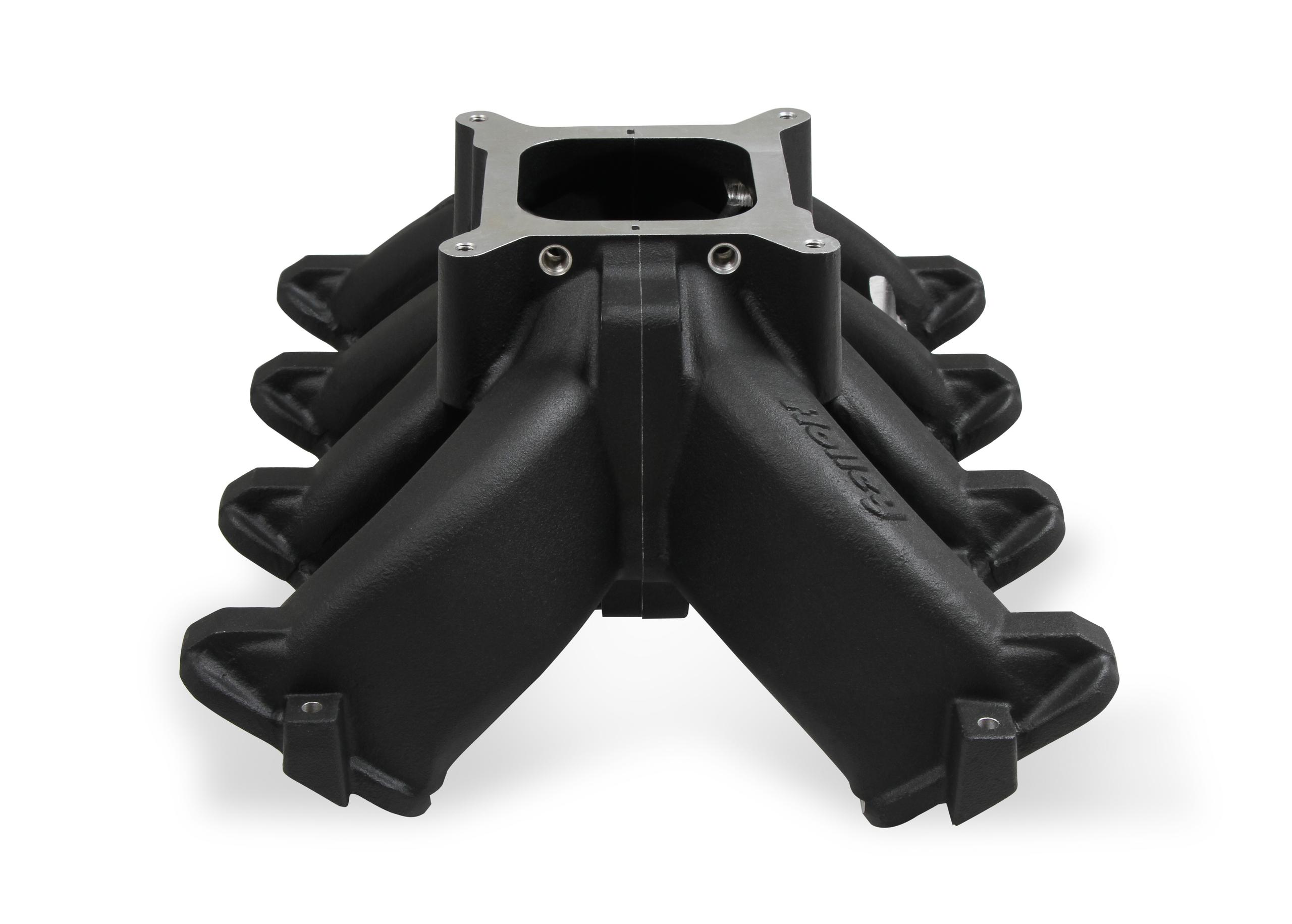 Holley Single Plane Split-Design Race Intake Manifold- GM LS1/LS2/LS6- Black.  - 300-256BK