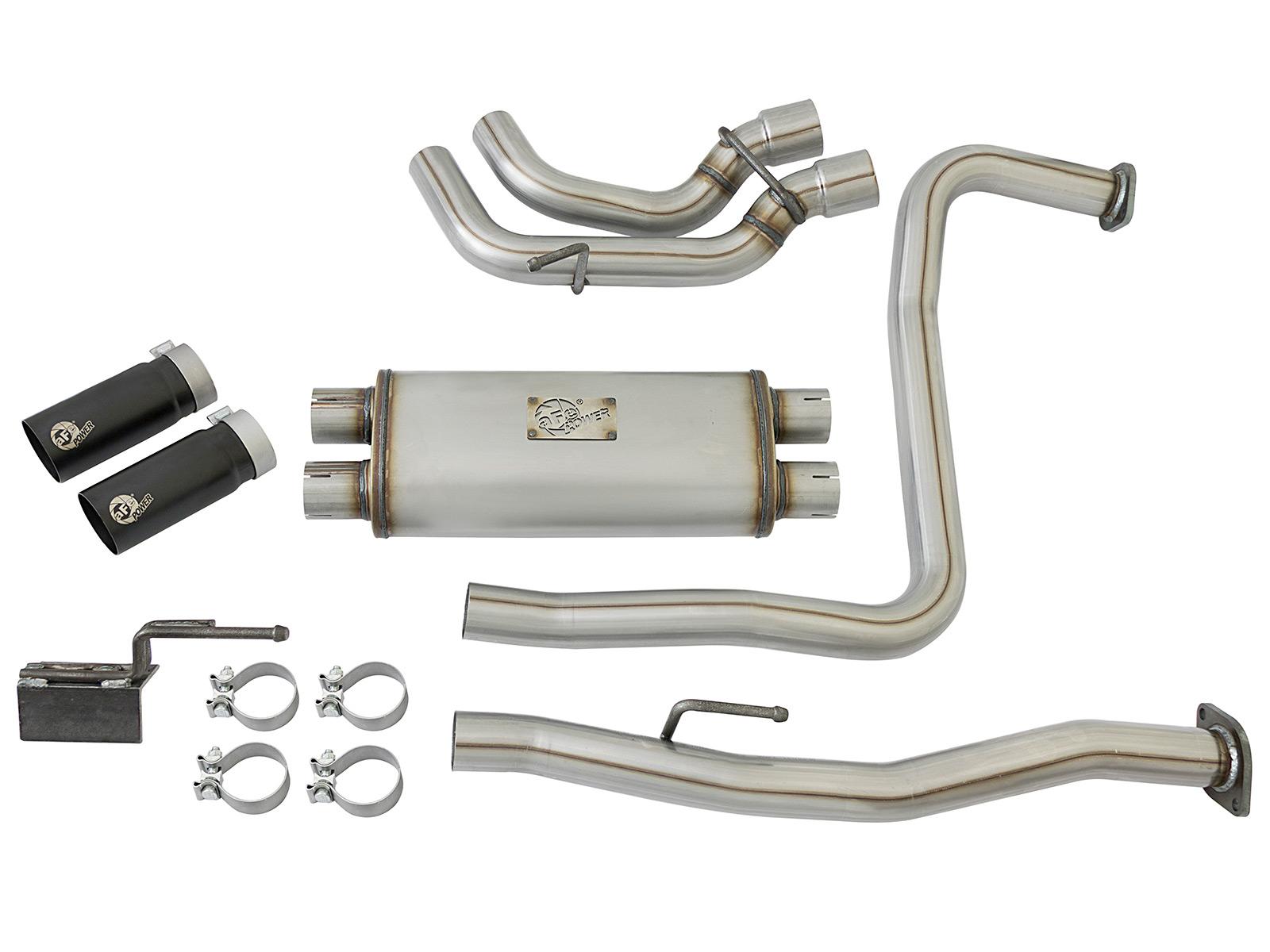 AFE Rebel Series 3 IN 409 Stainless Steel Cat-Back Exhaust System w/Black Tips (2004-2015 Titan, Titan, Titan, Titan, Titan) - 49-46124-B