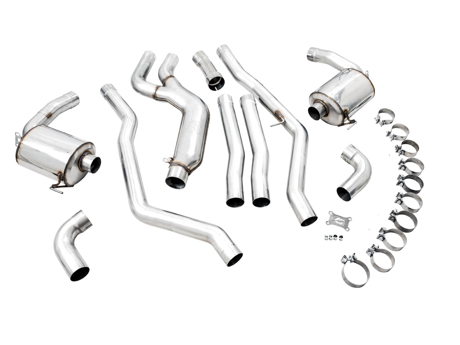 AWE Non-Resonated Touring Edition Exhaust for G20 M340i - OE Tips (2019+ 3 Series) - 3015-11058